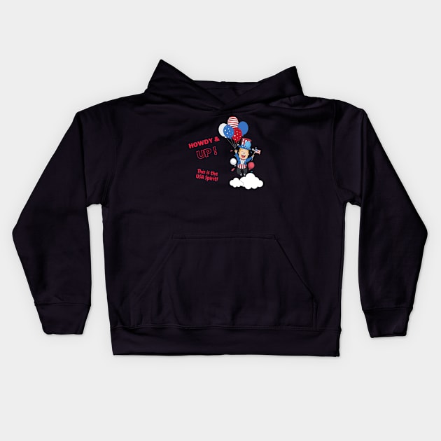 Howdy Up 4th of July Celebration Kids Hoodie by Mission Bear